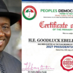 Reactions Trail The Certificate Of Return That PDP Made For Jonathan Ahead Of 2027 Election 05aed3e4aed1460ca0437cc2936de7c0