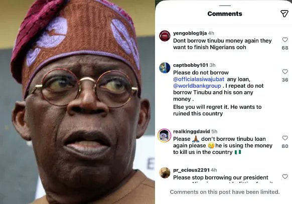 As Debt Hits ₦160 Trillion: Nigerians Storm World Bank Social Media Pages, Warn Against Fresh $1.25bn Loan To Borrower-In-Chief Tinubu